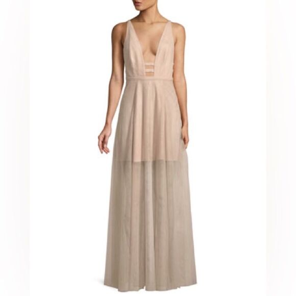 Fame And Partners The Duff Long Sheer Cut Out Formal Dress 8 - Picture 2 of 12